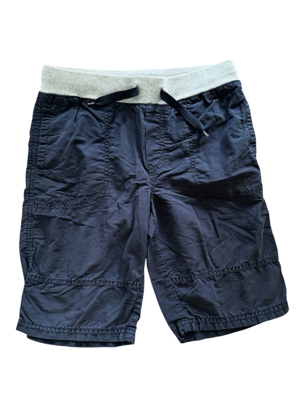 Gymboree Navy Chino Shorts with Light Gray Elastic Waistband with Drawstring